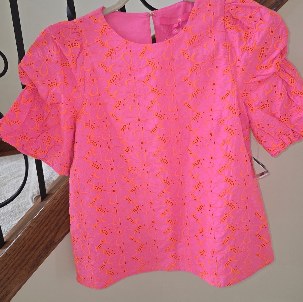 Lilly Pulitzer Neon Pink Blouse
